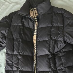 Burberry Black Quilted Puffer Jacket with Signature Check Lining